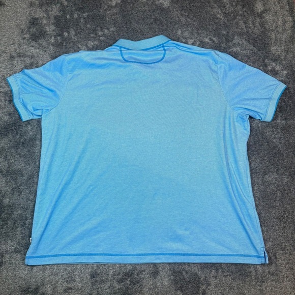 Tommy Bahama Mens 3XL Light Blue Short Sleeve Marlin Polo Shirt Cotton Blend - Picture 4 of 6